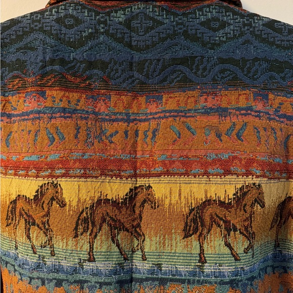 90s Horse Tapestry Western Cowgirl Equestrian Jacket Vintage Native Southwrstern - Picture 12 of 15